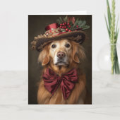 Cartes Pour Fêtes Annuelles Noël victorien Golden Retriever (Devant)