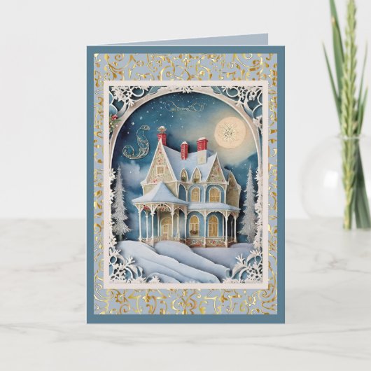 Cartes Pour Fêtes Annuelles Noël victorien vintage (Devant)