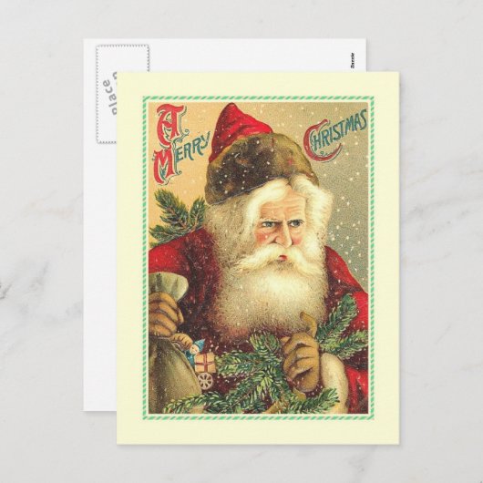 Cartes Pour Fêtes Annuelles Noël vintage (Devant / Derrière)
