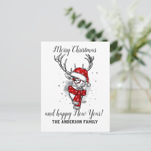 Cartes Pour Fêtes Annuelles Noël vintage (Debout devant)