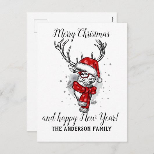 Cartes Pour Fêtes Annuelles Noël vintage (Devant / Derrière)