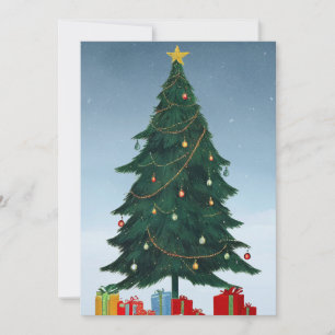 Cartes Pour Fêtes Annuelles Noël vintage : Arbre classique et cadeaux