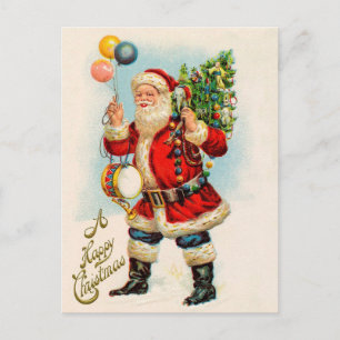 Cartes Pour Fêtes Annuelles Noël vintage, Ballons du Père Noël victorien