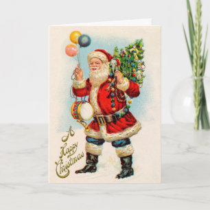 Cartes Pour Fêtes Annuelles Noël vintage, Ballons du Père Noël victorien