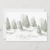 Cartes Pour Fêtes Annuelles Noël Vintage Bois de Pins enneigé de l'hiver (Devant)