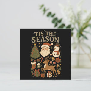 Cartes Pour Fêtes Annuelles Noël Vintage C'est la Saison Rétro Père Noël