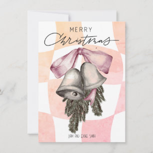 Cartes Pour Fêtes Annuelles Noël Vintage Cloches Rubans de Noël