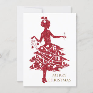 Cartes Pour Fêtes Annuelles Noël Vintage,dame vintage