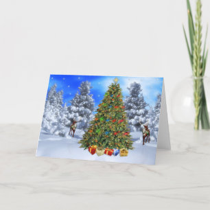Cartes Pour Fêtes Annuelles Noël vintage de cerfs communs
