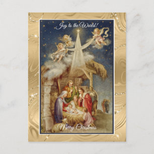 Cartes Pour Fêtes Annuelles Noël vintage de la Nativité I Classique Religieux