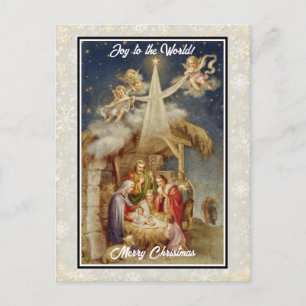 Cartes Pour Fêtes Annuelles Noël vintage de la Nativité I Classique Religieux