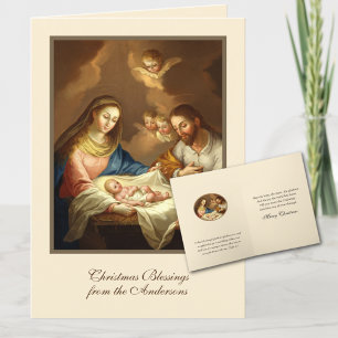 Cartes Pour Fêtes Annuelles Noël vintage de la Nativité Jésus Marie Joseph