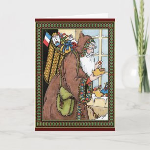 Cartes Pour Fêtes Annuelles Noël vintage, jouets de Père Noël sabots chaussure