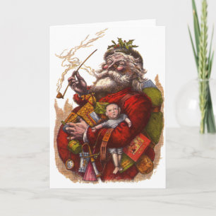Cartes Pour Fêtes Annuelles Noël Vintage, Jouets de tuyaux du Père Noël victor