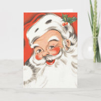 Noël vintage, joyeux Père Noël avec sourire