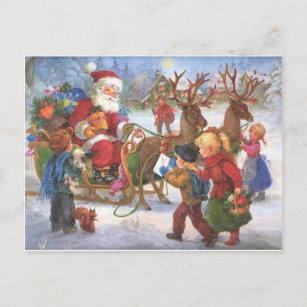Cartes postales Père Noël Vintage Et Enfant originales | Zazzle.be