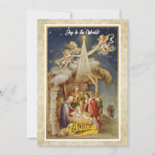 Cartes Pour Fêtes Annuelles Noël Vintage Nativité I Classique Religieux Hol
