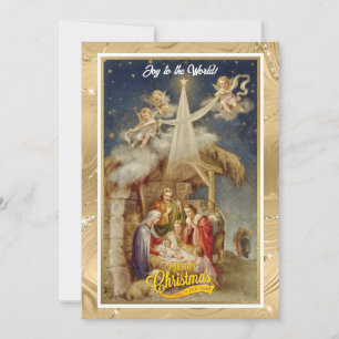 Cartes Pour Fêtes Annuelles Noël Vintage Nativité I Religieux Classique Hol