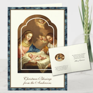 Cartes Pour Fêtes Annuelles Noël vintage Nativité Jésus Marie Joseph