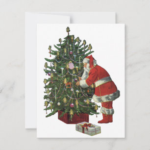 Cartes Pour Fêtes Annuelles Noël vintage, Père Noël avec cadeaux