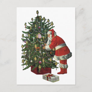 Cartes Pour Fêtes Annuelles Noël vintage, Père Noël avec présents