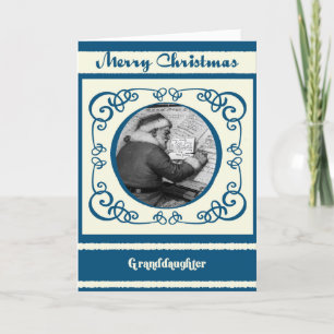 Cartes Pour Fêtes Annuelles Noël vintage Père Noël Grand-fille