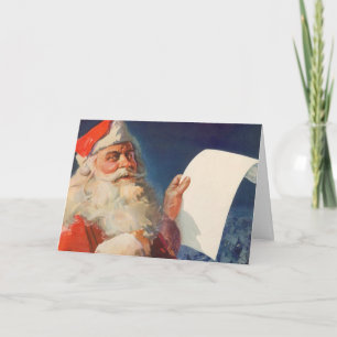 Cartes Pour Fêtes Annuelles Noël vintage, Père Noël Liste des enfants sages ou