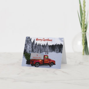 Cartes Pour Fêtes Annuelles Noël vintage Red Truck