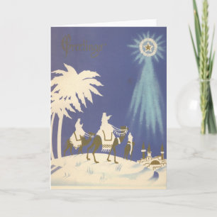 Cartes Pour Fêtes Annuelles Noël Vintage Religieux Trois Sages Hommes