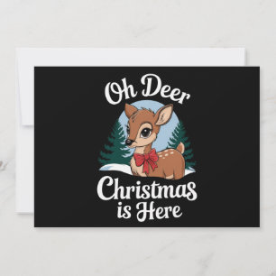 Cartes Pour Fêtes Annuelles Noël Vintage Renne Oh Cerf Noël Ici