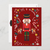 Cartes Pour Fêtes Annuelles Noël Vintage rouge (Devant / Derrière)