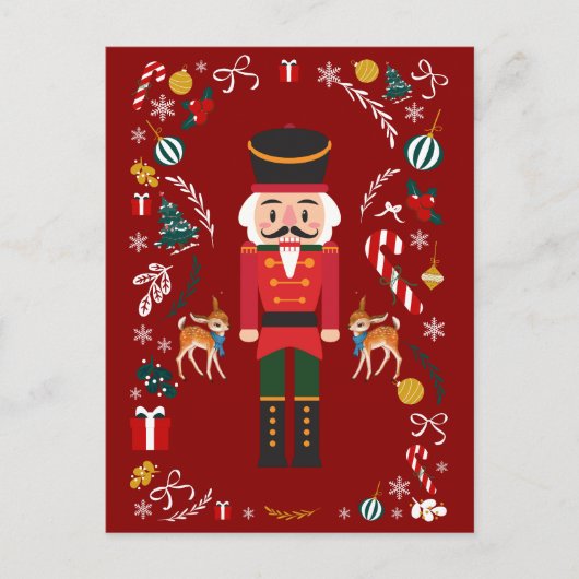 Cartes Pour Fêtes Annuelles Noël Vintage rouge (Devant)