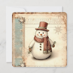 Cartes Pour Fêtes Annuelles Noël vintage Snowman