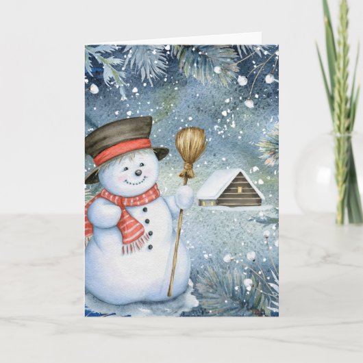 Cartes Pour Fêtes Annuelles Noël vintage snowman (Devant)