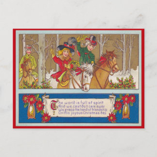 Cartes Pour Fêtes Annuelles Noël vintage, Une balade dans la forêt