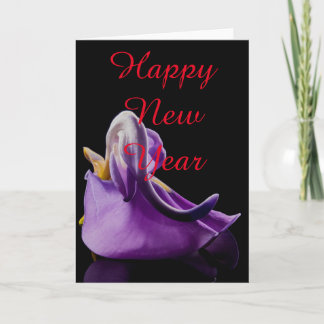 Cartes Pour Fêtes Annuelles Noël violet de bonne année de fleur de fleur
