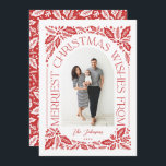 Cartes Pour Fêtes Annuelles Noël Voeux Berry Arch Red 3 Photo Collage<br><div class="desc">Une carte de vacances unique et moderne avec une forme en arc photo avec une typographie de style moderne qui tourne élégamment autour de votre photo, et des oeuvres d'art de feuillage d'hiver dessinées à la main. Le dos dispose d'un motif correspondant et d'un 3 collages photo que vous pouvez...</div>