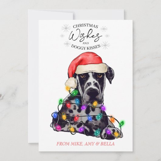 Cartes Pour Fêtes Annuelles Noël Voeux Chien Chiot Baisers Joli Animal Personn (Devant)
