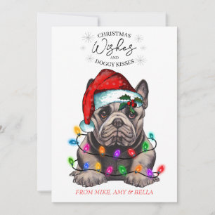 Cartes Pour Fêtes Annuelles Noël Voeux Chien Chiot Baisers Joli Animal Personn