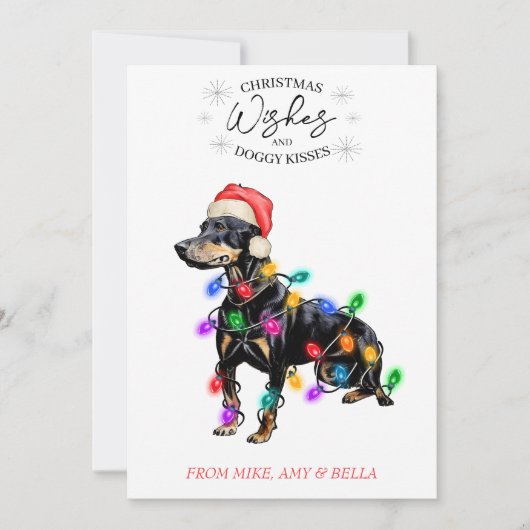 Cartes Pour Fêtes Annuelles Noël Voeux Chien Chiot Baisers Joli Animal Personn (Devant)