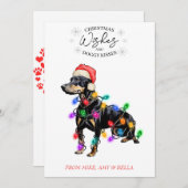 Cartes Pour Fêtes Annuelles Noël Voeux Chien Chiot Baisers Joli Animal Personn (Devant / Derrière)