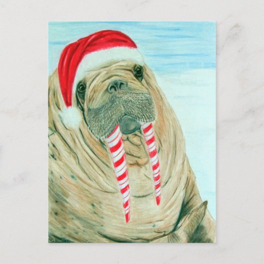 Cartes Pour Fêtes Annuelles Noël Walrus (Devant)