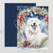 Cartes Pour Fêtes Annuelles Noël - WC Grand Pyrenees (Devant / Derrière)