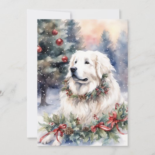 Cartes Pour Fêtes Annuelles Noël - WC Great Pyrenees (Devant)