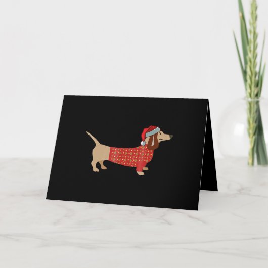 Cartes Pour Fêtes Annuelles Noël Weiner Dachshund Doxie En Chien (Devant)