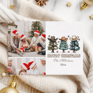 Cartes Pour Fêtes Annuelles Noël Western Howdy 2 photos