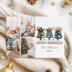Cartes Pour Fêtes Annuelles Noël Western Howdy 3 photos