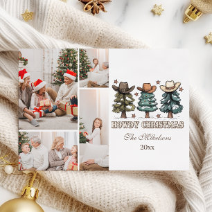 Cartes Pour Fêtes Annuelles  Noël Western Howdy 4 photos