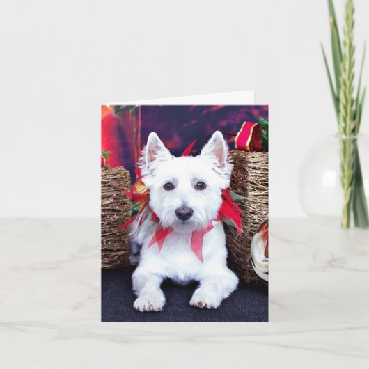 Cartes Pour Fêtes Annuelles Noël - Westie - Bella (Devant)