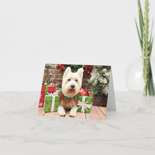 Cartes Pour Fêtes Annuelles Noël - Westie - chanceux (Devant)
